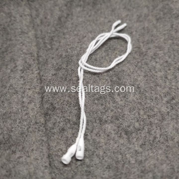 Plastic merchandise string tags with polyester cord